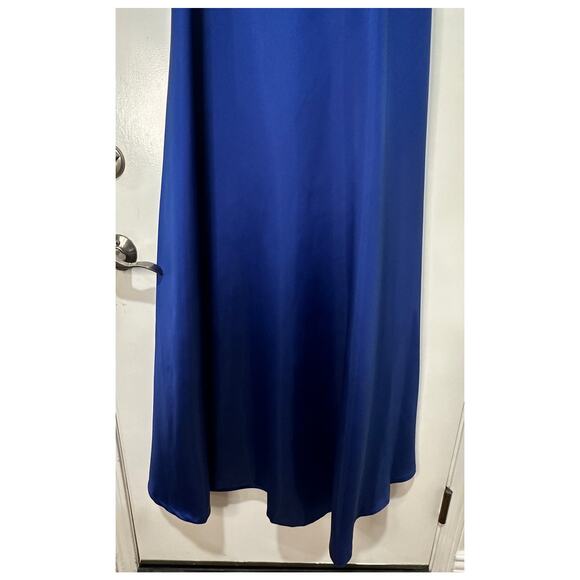 Sachin & Babi Rae Gown Eclipse Blue Fuchsia Belt Sz 4 NWT Glamorous A-Line Dress - Picture 7 of 15